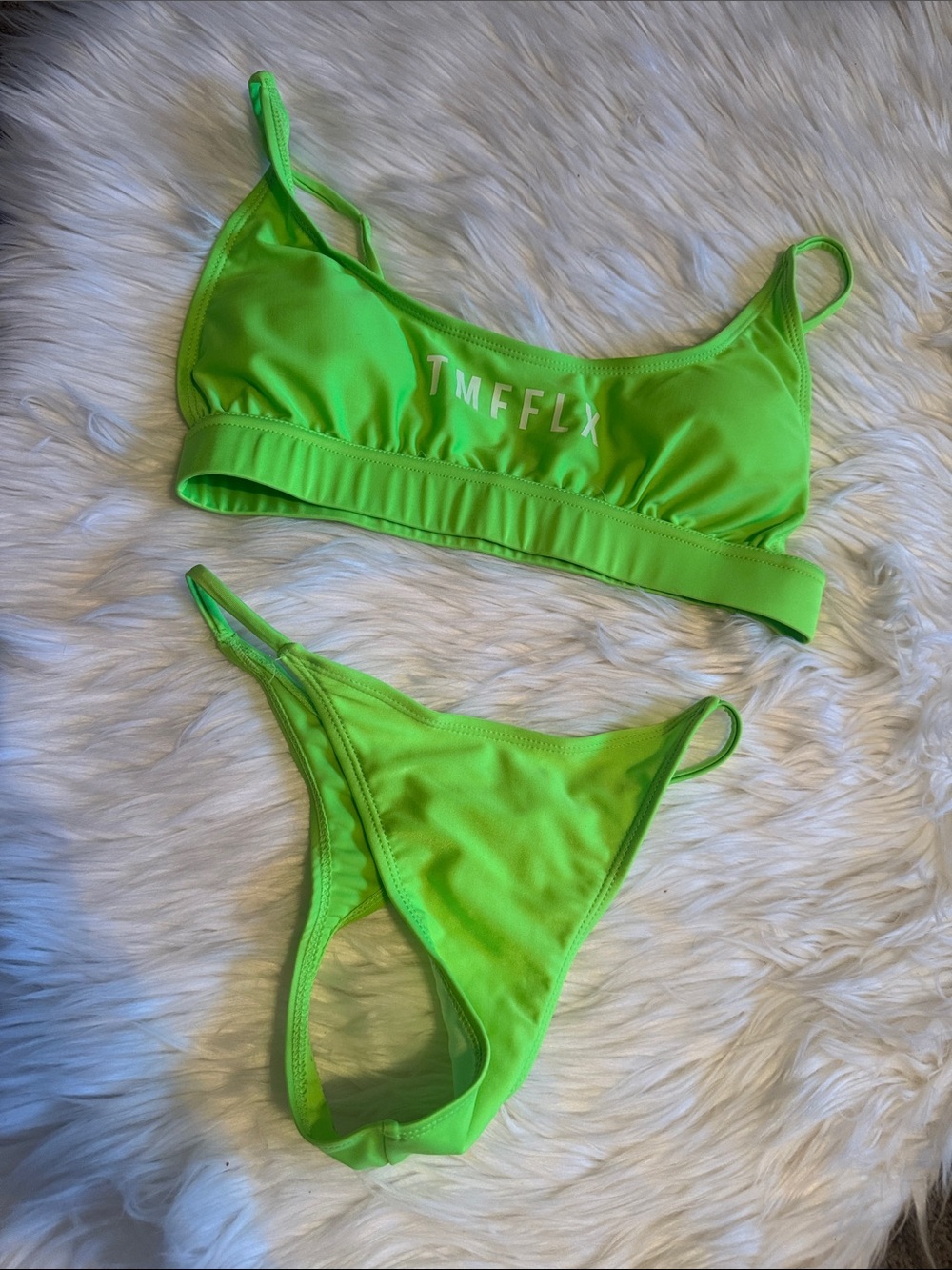 Neon Lime Green Bikini Set - TMFFLX Logo